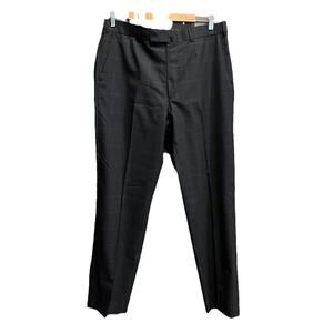 Isaia Napoli Black Check Wool Men's Dress Pants‎ Size 52